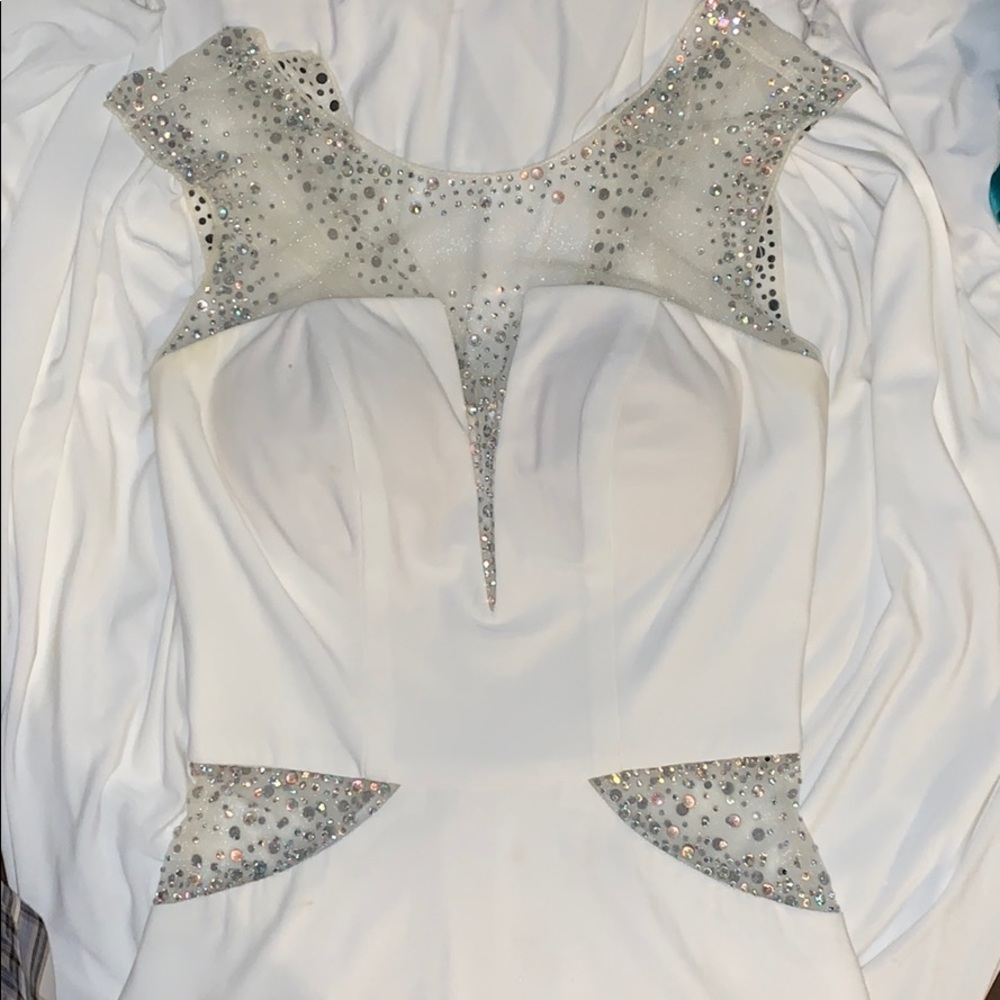 White floor length dress